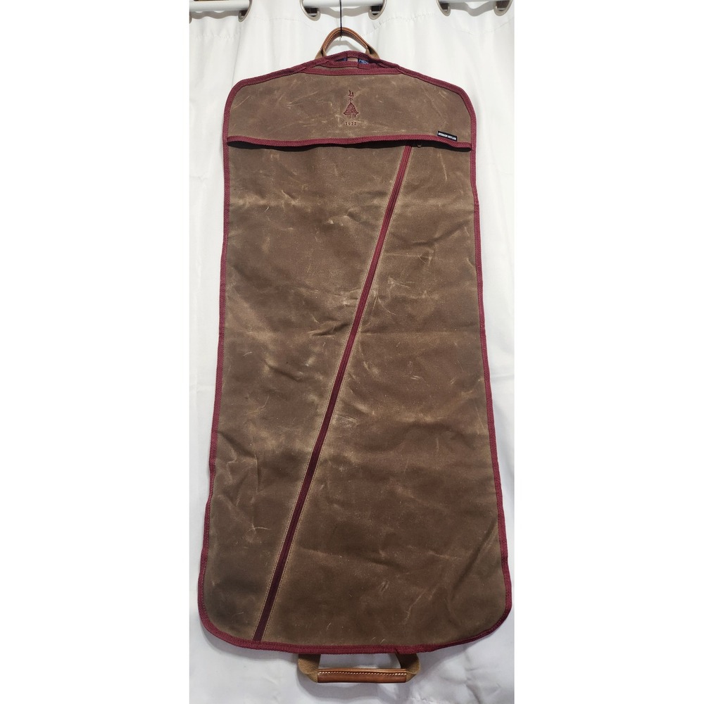 Hudson Sutler Waxed Canvas Garment Bag Brown Burgundy Travel Suit Cover NWT